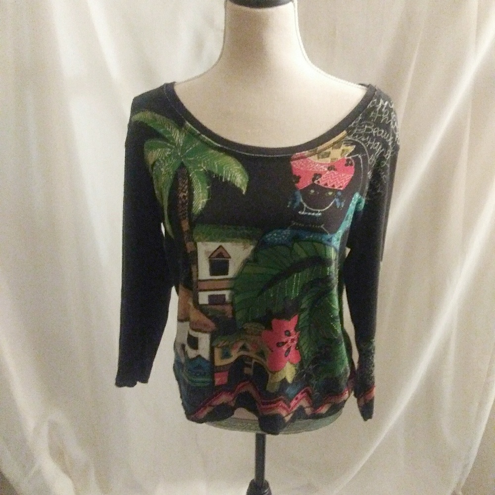 Chicos woman's pullover scoop neck sweater sequins